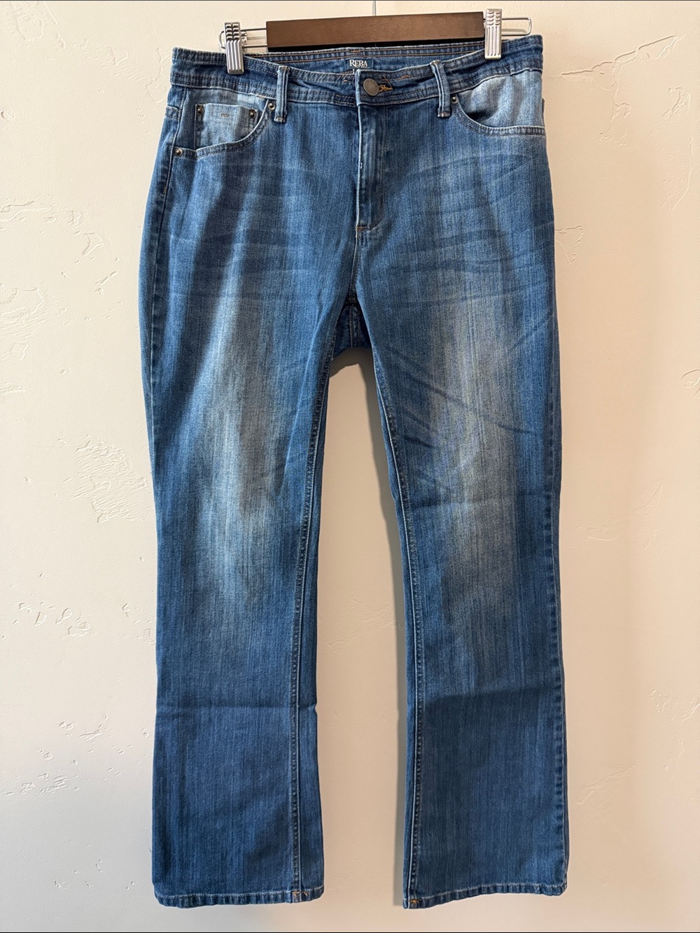Reba Women's Blue Washed Bootcut Jeans